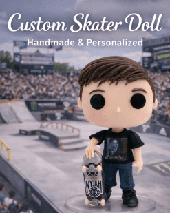 personalized skateboarder figurine handmade in cold porcelain