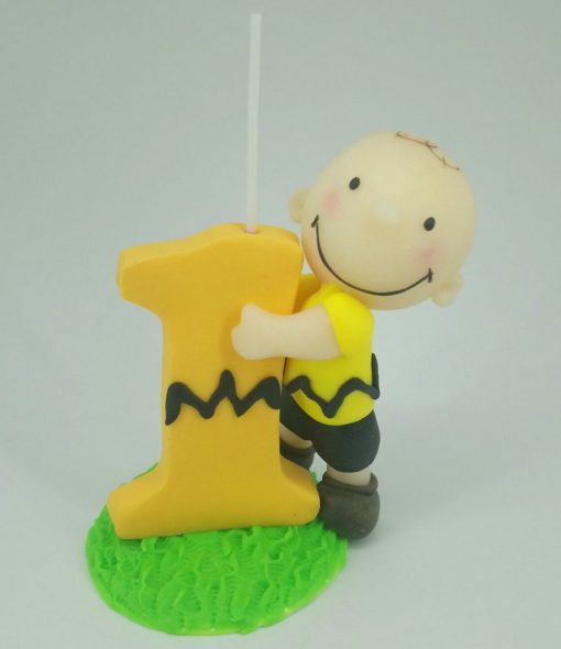Handmade Birthday Candle Charlie Brown Inspired