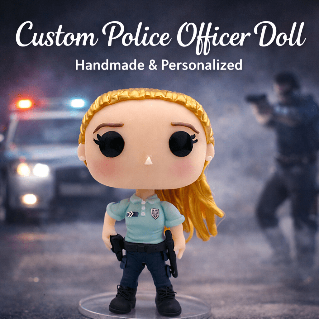 Custom POP Police Woman Figure handmade cold porcelain anime collectible