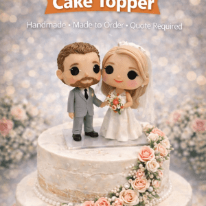 Custom Wedding Cake Topper POP – Handmade Bride & Groom Figurine